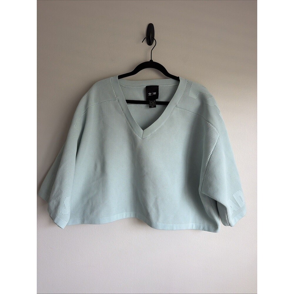 ADIDAS IVY PARK Beyoncé Mint Green Knitted Mesh Crop Top Shirt Jersey 2XL